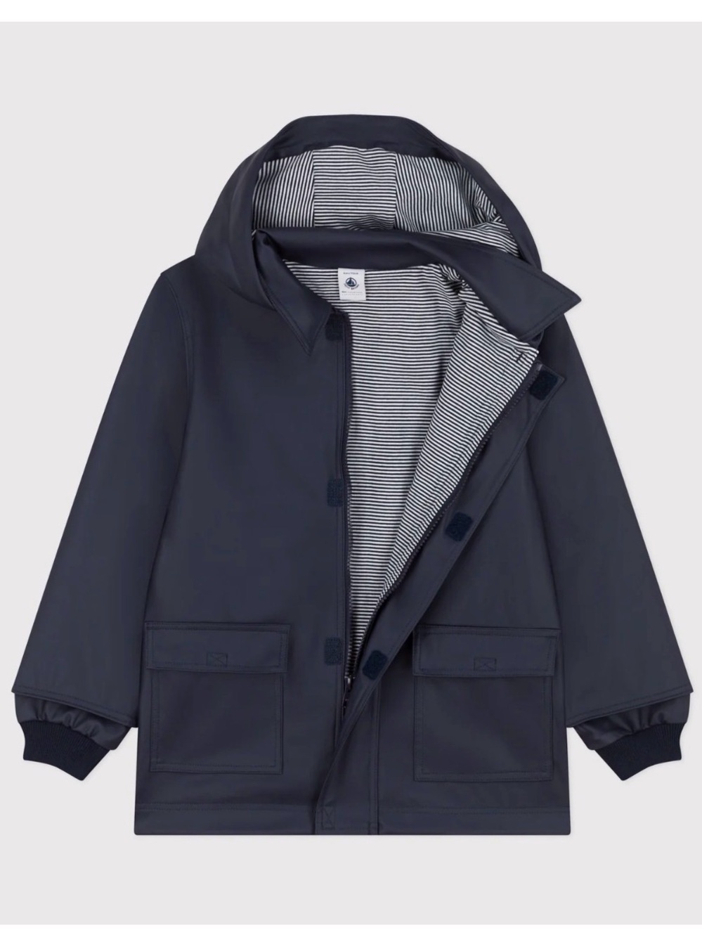 Petit Bateau Navy Hooded Rain Jacket Size 8 (126 cm)